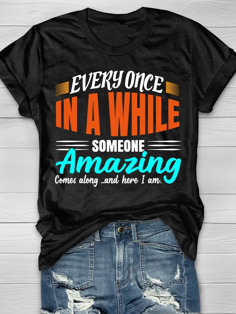 Funny Teacher Print Short Sleeve T-shirt
