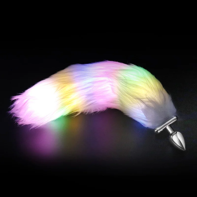 Detachable Luminous Fox Tail Anal Butt Plug Sex Toys For Couple Rosetoy Official