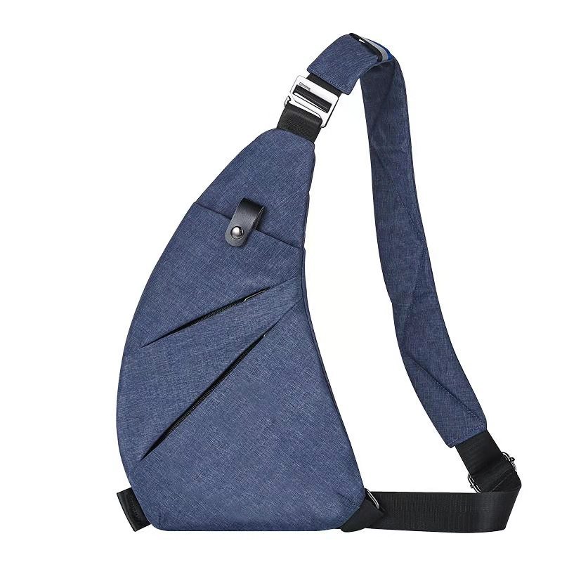 Men's Leather Chest Bag Crossbody Bag Sling Casual Fashion Shoulder Adjustable Strap Length