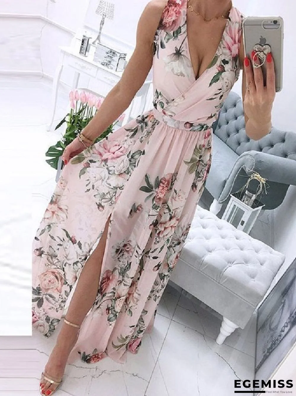 Floral print leisure A floral dress | EGEMISS