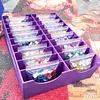 Diamond Art Baggie Holder Large Capacity 20-Grid Diamond Painting Drill Bag Storage Box with Multiple Layers for Organizing Tools Art Supplies And Additions (Purple)