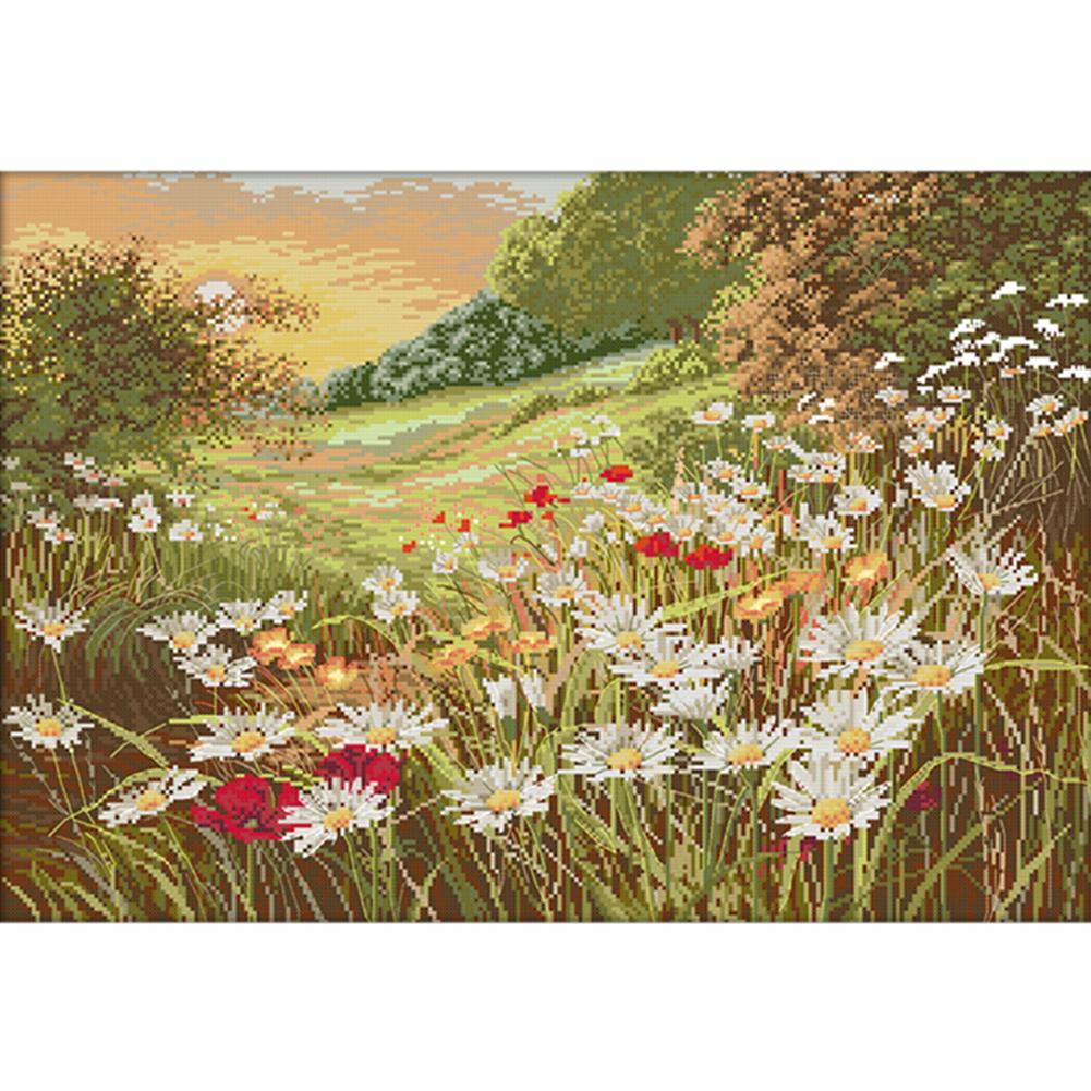 

Hill Flower - 14CT Stamped Cross Stitch - 56x41cm, 501 Original