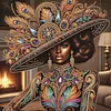 Peacock Beaded Black Lady Special Shaped 5D DIY Partial Drill Diamond Art Kit 30x30cm Diamonds Dots Gem Art Kits for Adults Home Decor