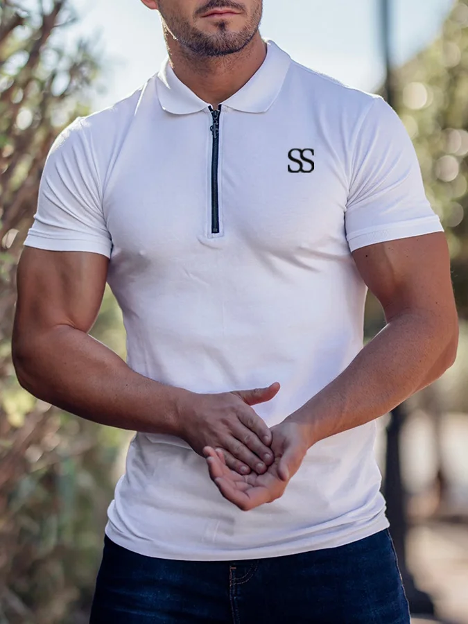 Men's Casual  White Polo Shirt