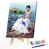 (Big Size)White Beauty-Paint by Numbers Acrylic Painting 50*60CM