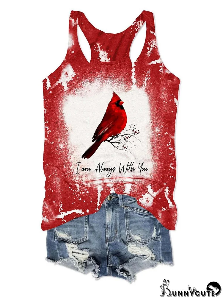 I Am Always With You Cardinal Print Tank Top