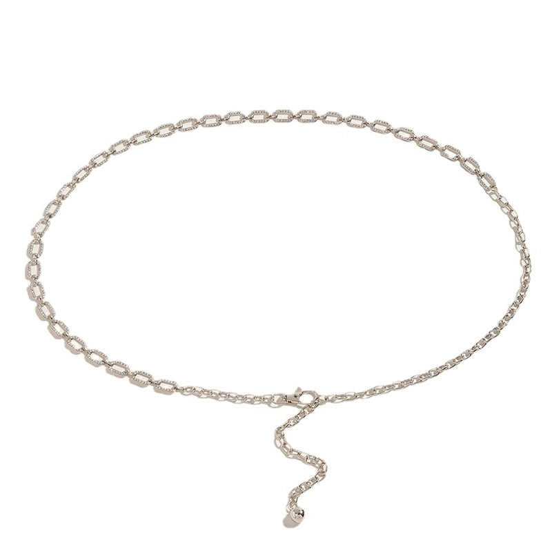 Fashion Square Metal Iron Inlay Rhinestones Women’S Chain Belts