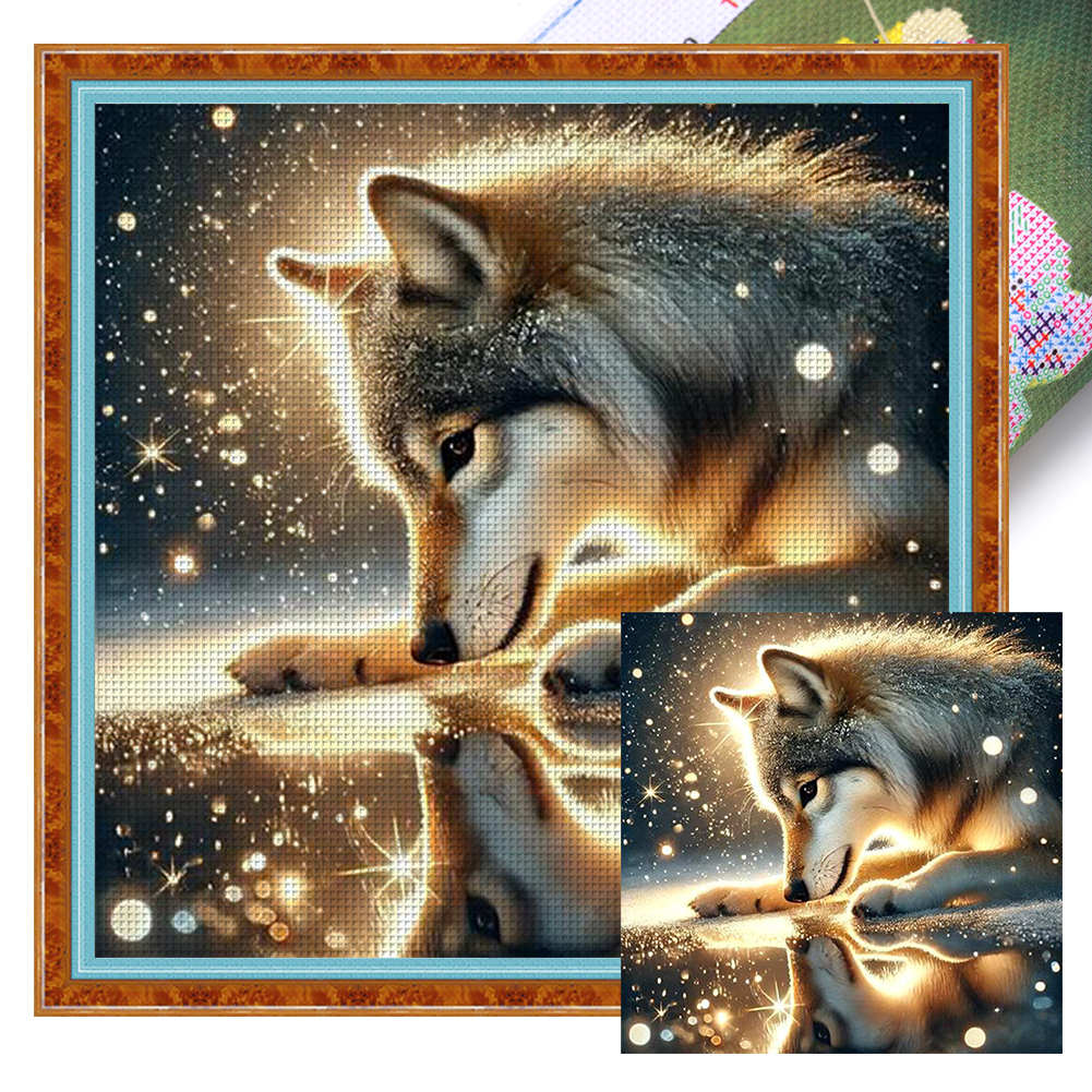 Wolf Full 11CT Pre-stamped Canvas(50*50cm) Cross Stitch