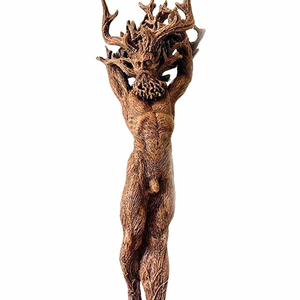 Forest Goddess Statue Resin Crafts Tree God Sculpture Garden Balcony (A)