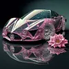 4pcs Diamond Painting -DIY Round Drill Pink Roadster