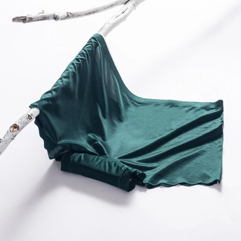 1 Pcs Seamless Boyshort Underwear Woman Lingerie High Quality Soft Ice Silk Female Panties Underwear For Ladies New BANNIROU