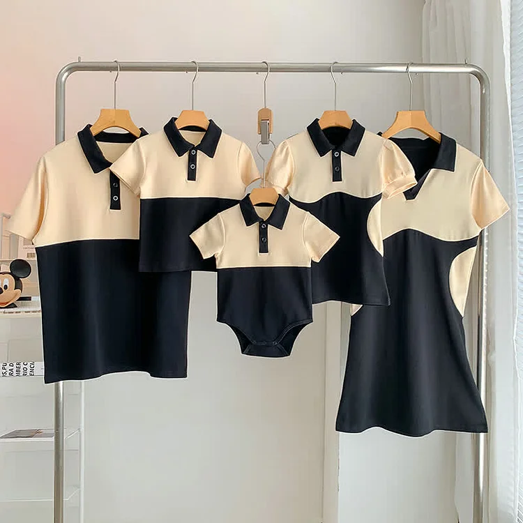 Family Matching Color Block Bodysuit Tee