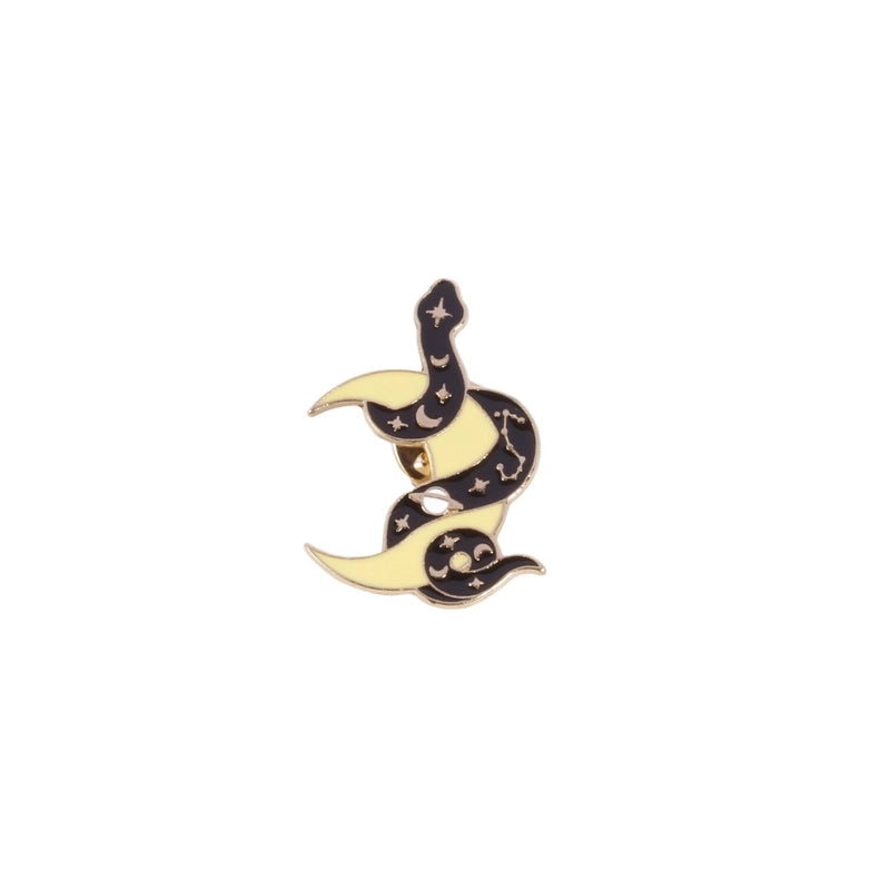 Retro IG Style Pin Sun Moon Snake Alloy Plating Unisex Brooches