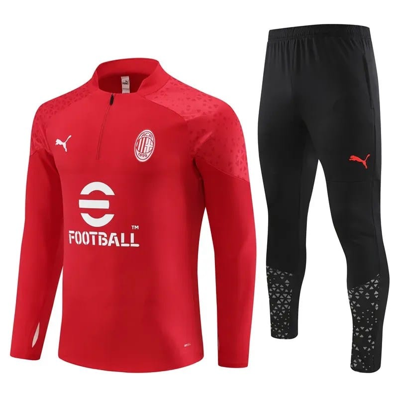 2023/2024 AC Milan Half-Pull Training Suit Red Soccer Jersey 1:1 Thai Quality mysite