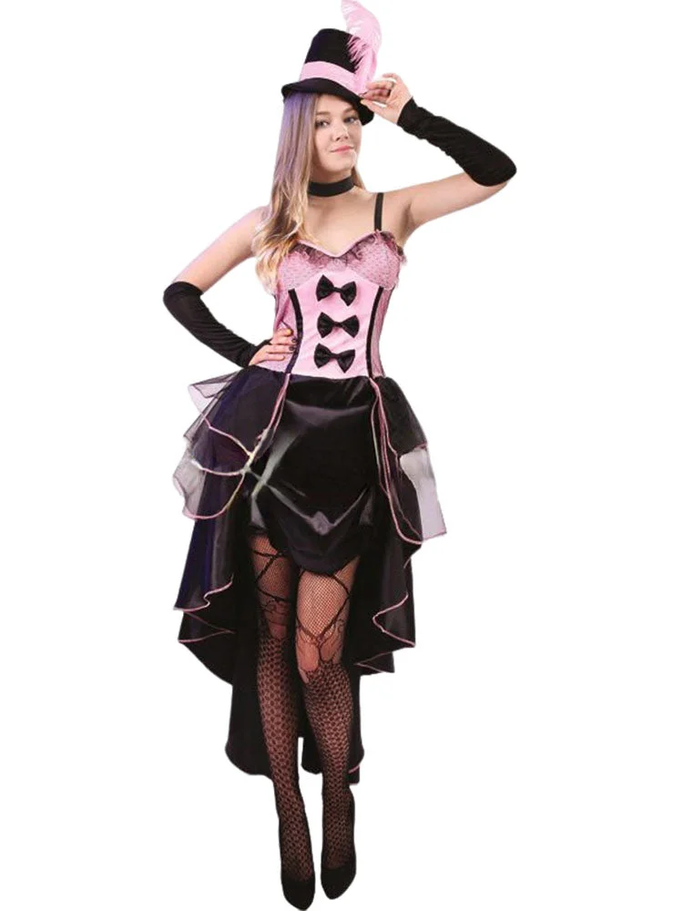 Pink Burlesque Dancer Fancy Ladies Babe Halloween Costume-elleschic