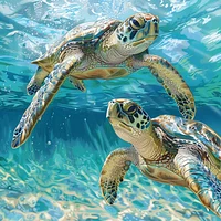 Blue Sea Turtle - Diamond Painting