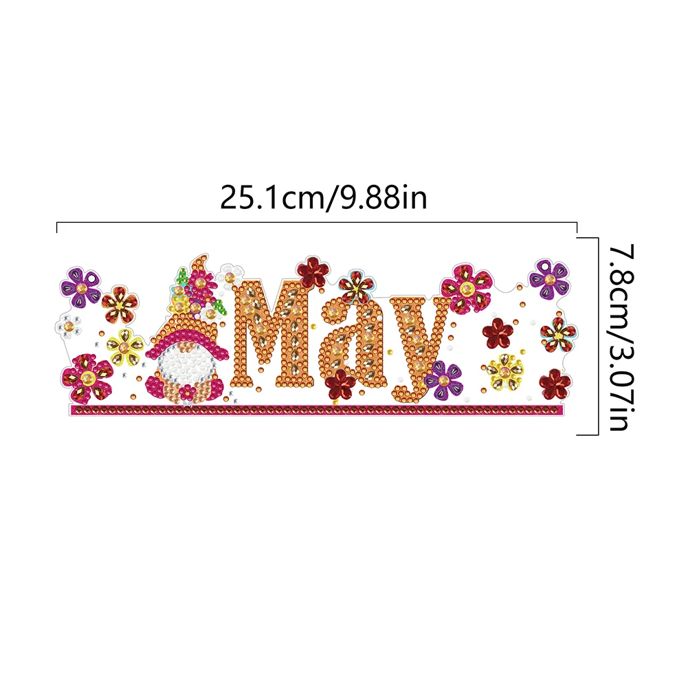 DIY May Crystal Rhinestone Pendants Handmade Gnome Home Garden Decoration