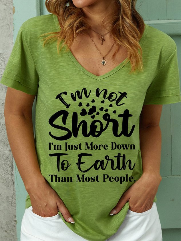 I’m Not Short Funny Text Women's T-Shirt socialshop