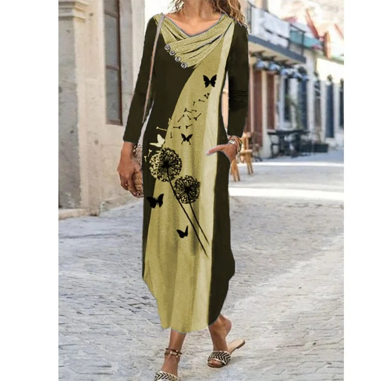 Last Day Promotion 70% off 🔥Printed long sleeve dress