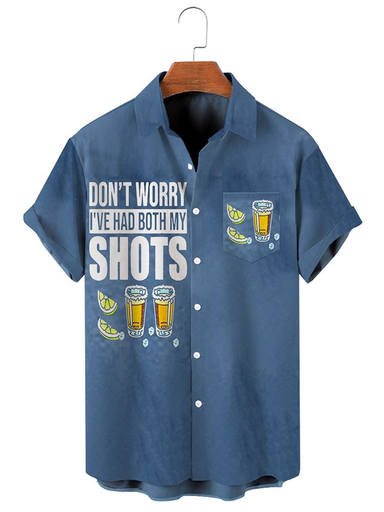 Men's Printed Loose Lapel Short Sleeve Shirt