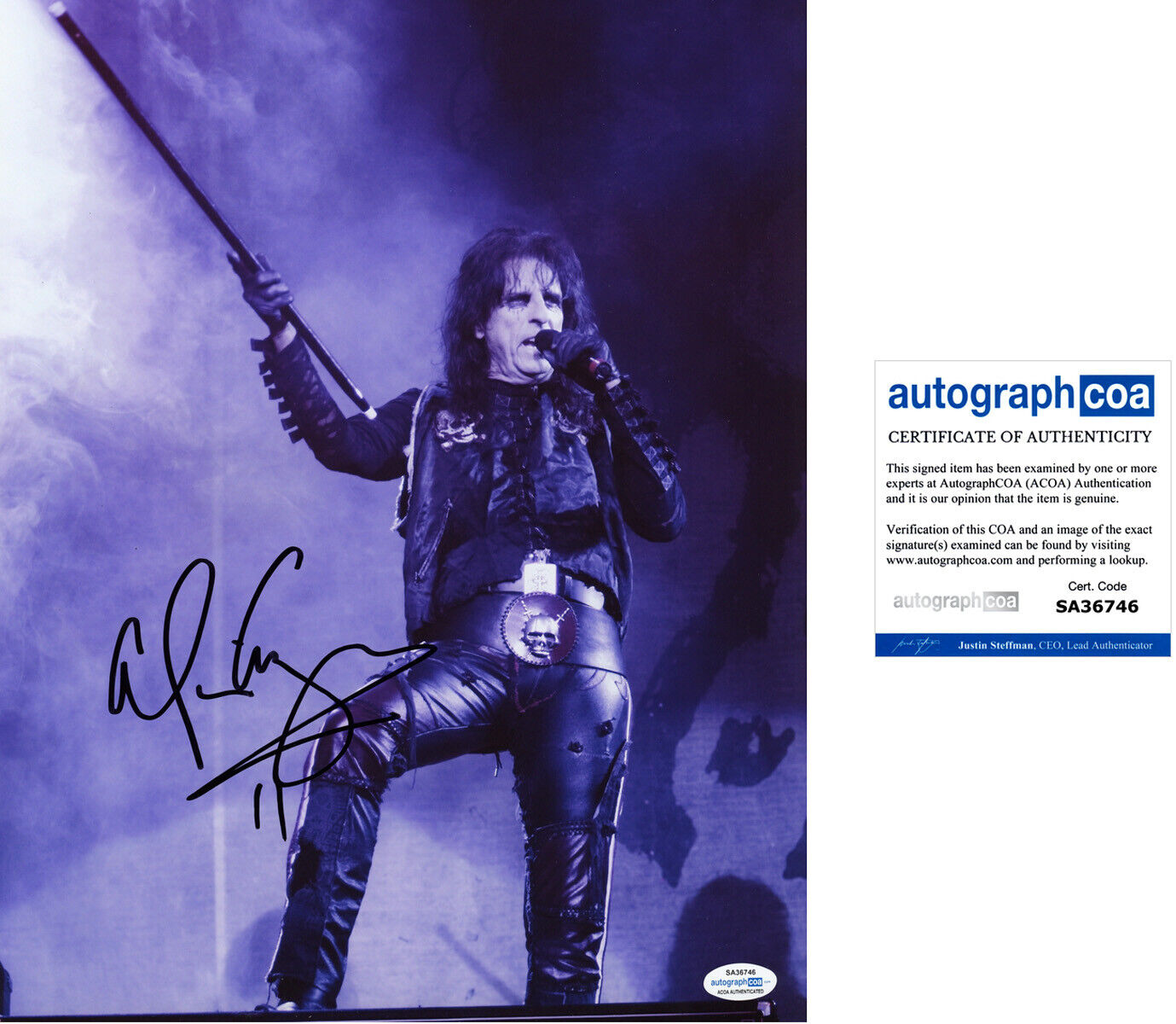 ALICE COOPER signed Autographed 11X14 Photo Poster painting - SINGER School's Out ACOA COA