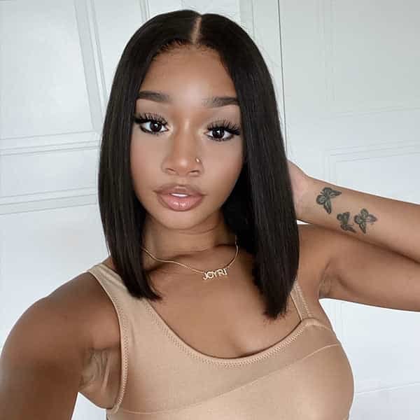 Affordable Invisible Glueless Lace Wig | Black BOB Wig | Natural Hairline Easy Install US Mall Lifes
