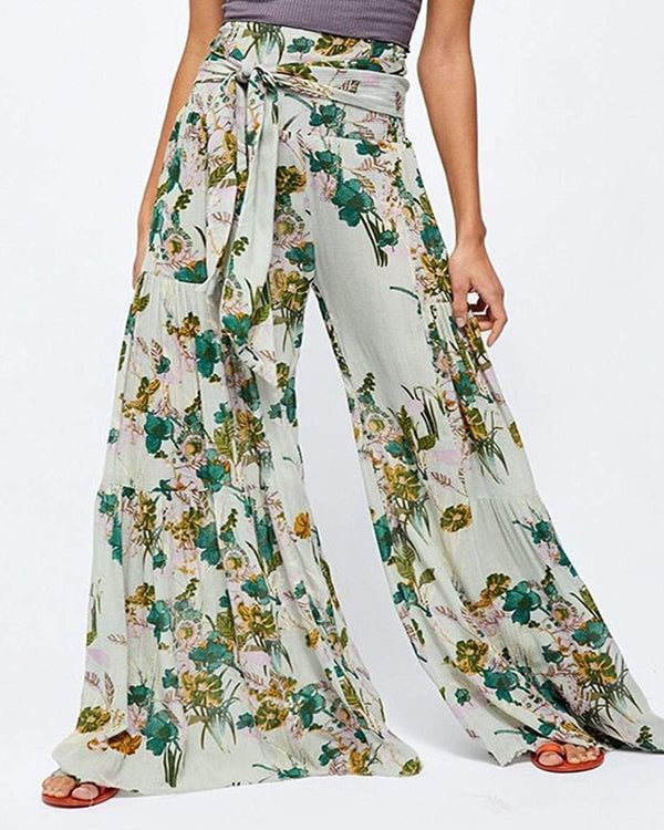 Loose Printed Casual Wide Leg Pants
