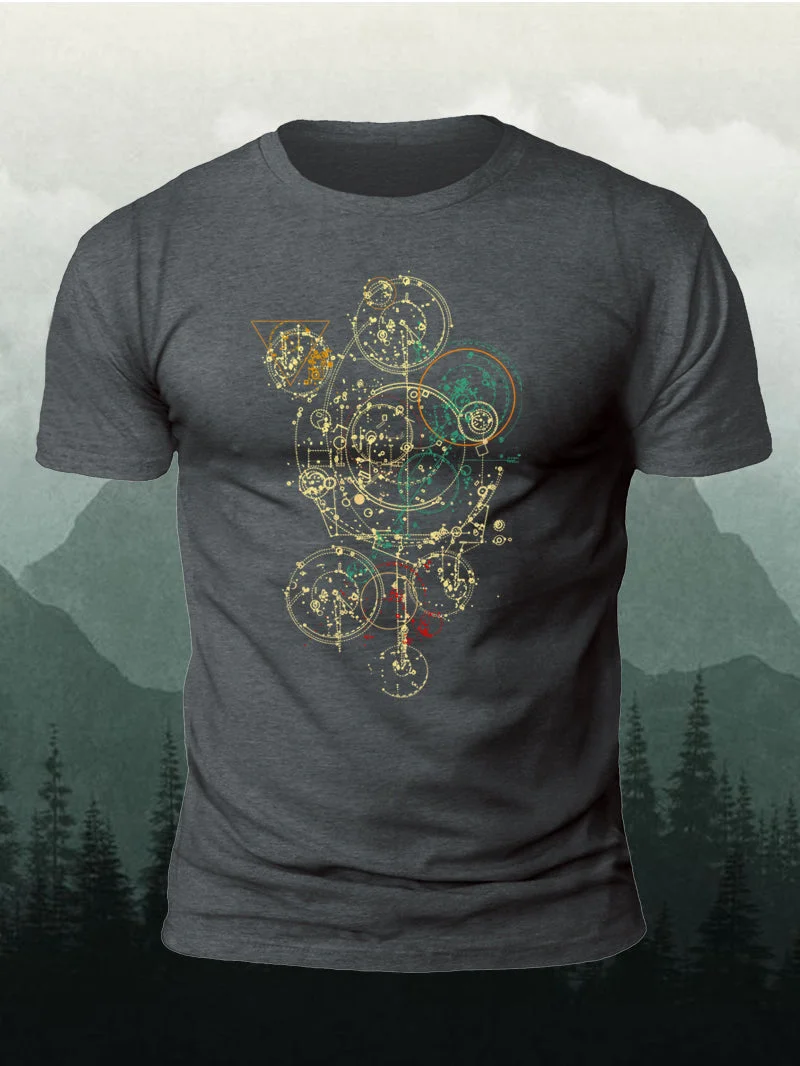 Men's Geometric City Grid Short-Sleeved Shirt in  mildstyles