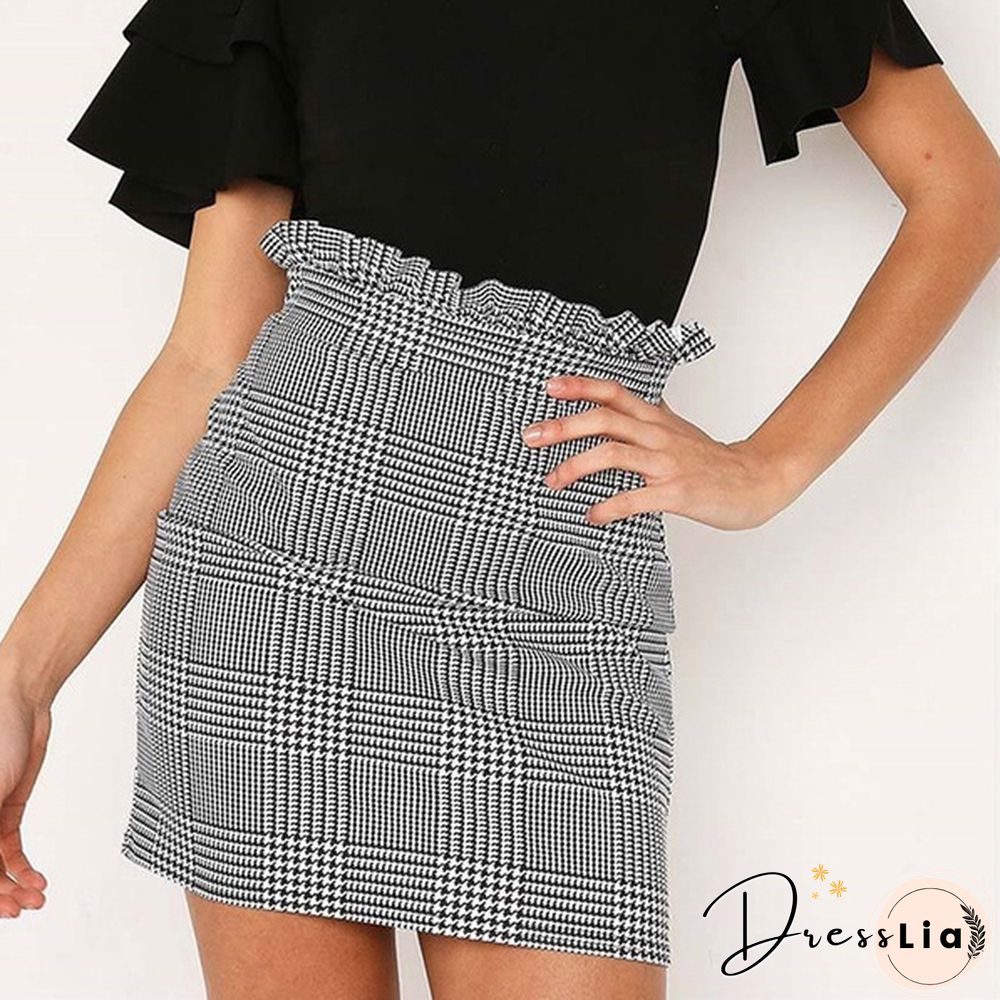 Summer Women Fashion Skirt Plaid Skirt