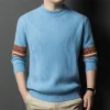 Men's 100% wool round neck trendy sweater