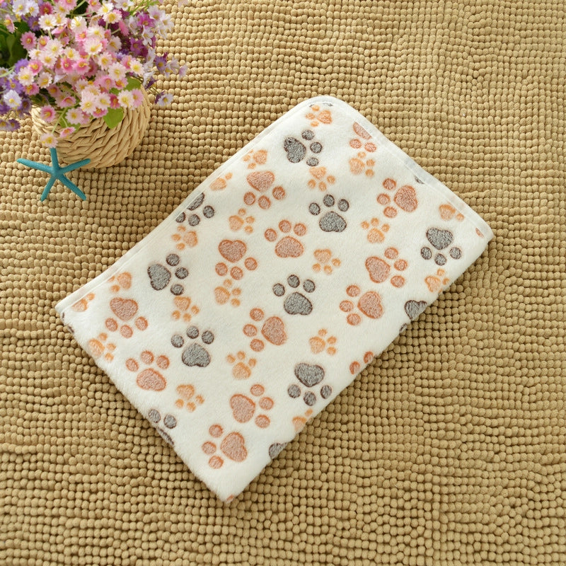 In Stock Pet Blanket Four Seasons Universal Cat And Dog Blanket Thickened Flannel Paw Printing Blanket Pet Supplies
