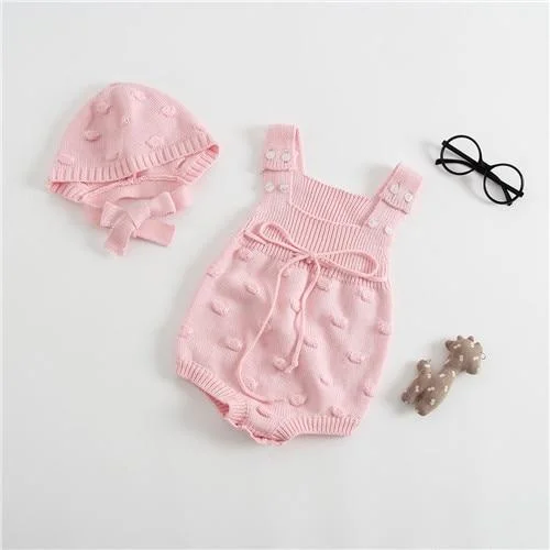 Newborn Baby Girls Boys Knitted Romper Baby Clothes Cotton Pompom Woolen Baby Rompers Ruffle Infant Baby Boys Jumpsuit Overalls