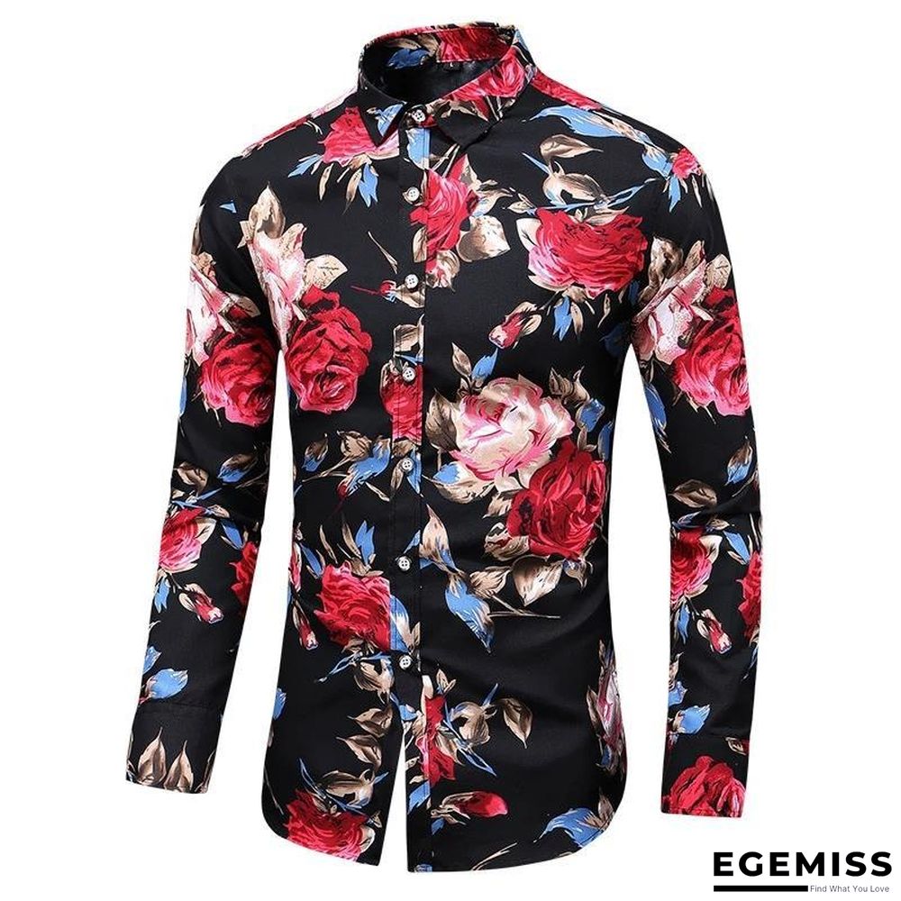 Men's Fashion Casual Plus Size Lapel Print Shirts | EGEMISS
