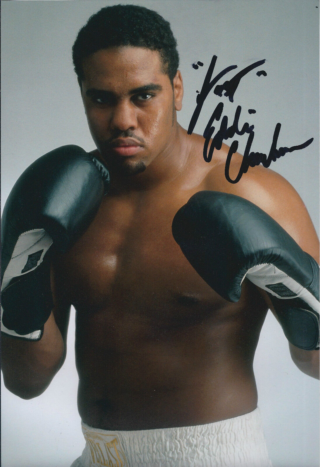 Fast Eddie CHAMBERS Signed 12x8 Autograph Photo Poster painting AFTAL COA Boxer RARE