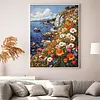 Cliff Flower Sea-14CT Stamped Cross Stitch Egyptian Cotton 40*55cm/15.75*21.65in tapestrymarket