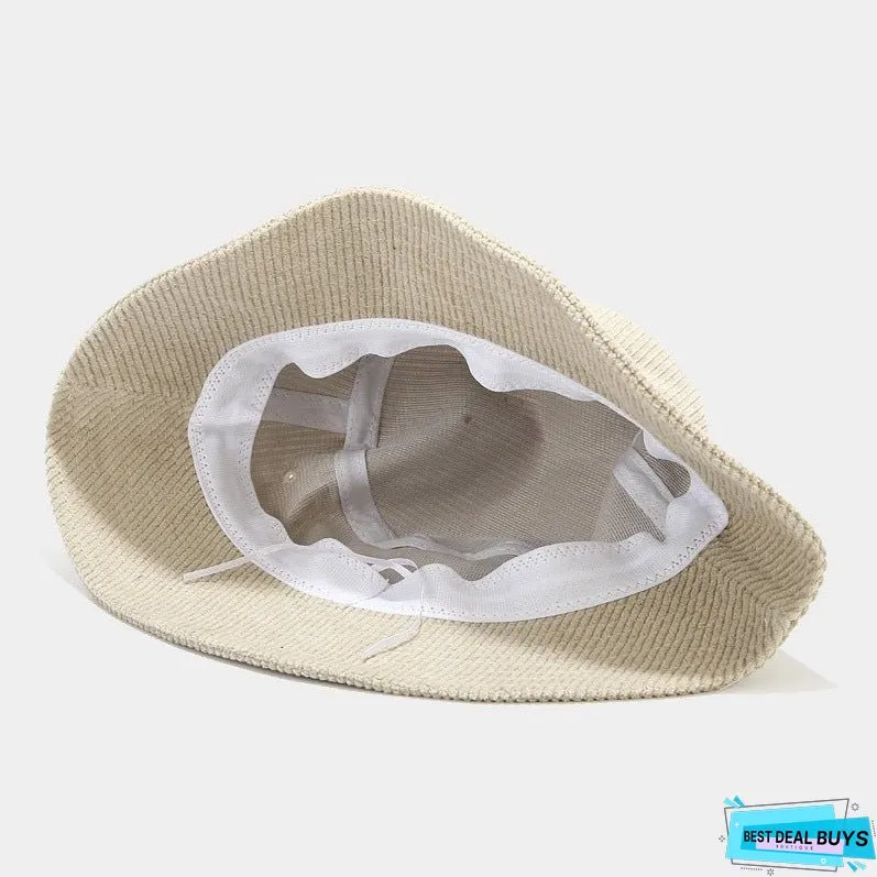 Female Autumn Corduroy Fisherman Hat