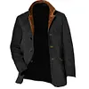 Plus Size Men Vintage Fleece Suede Blazer Double Layer Lapel Fur Leather Collar Medium Length Coats by Inlyline