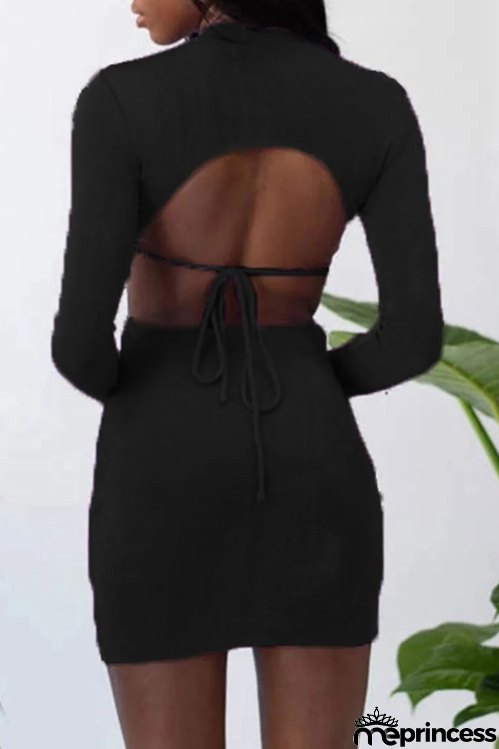 Apricot Fashion Sexy Solid Hollowed Out O Neck One Step Skirt Dresses