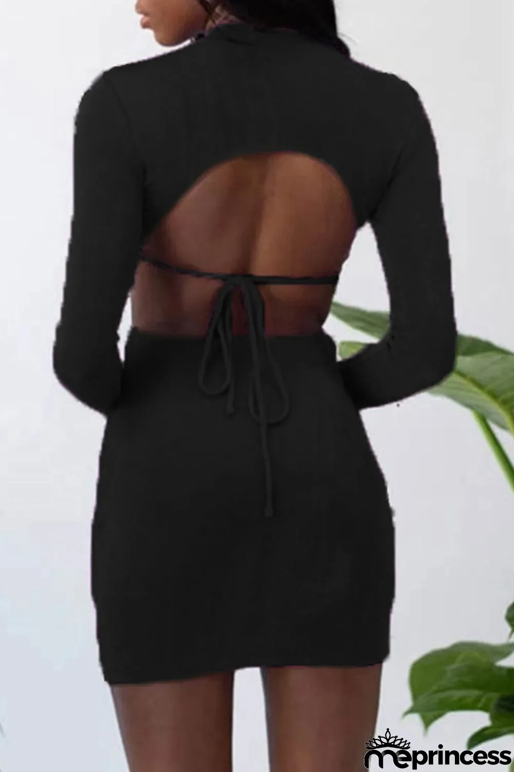 Apricot Fashion Sexy Solid Hollowed Out O Neck One Step Skirt Dresses