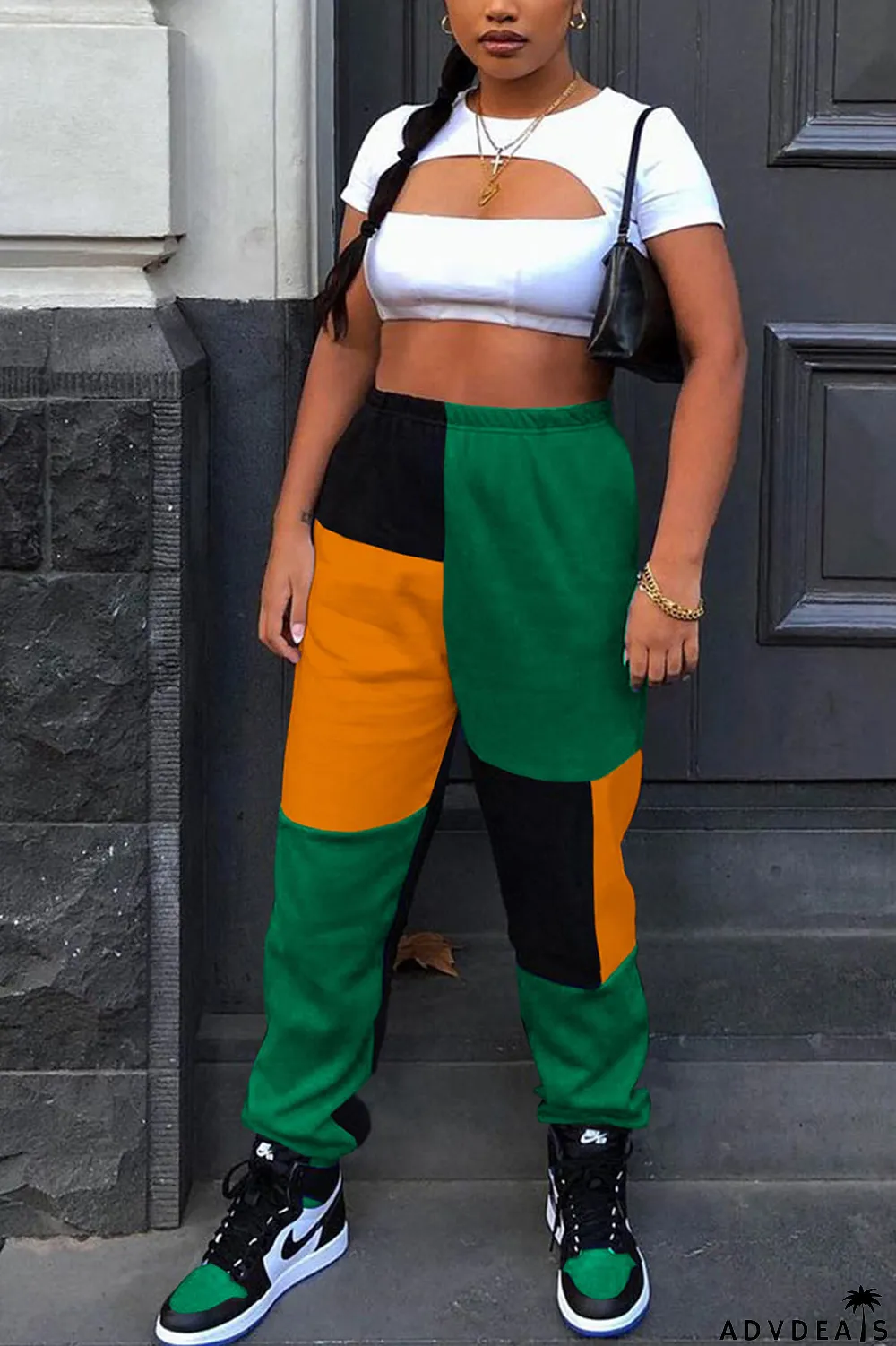 Wine Red Casual Solid Split Joint Loose Bottoms