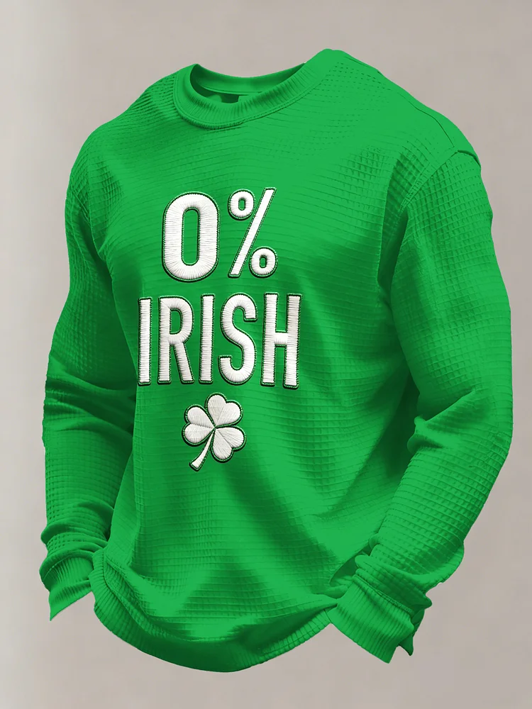 Men's Saint Patrick Printed Casual Long-Sleeved Top 