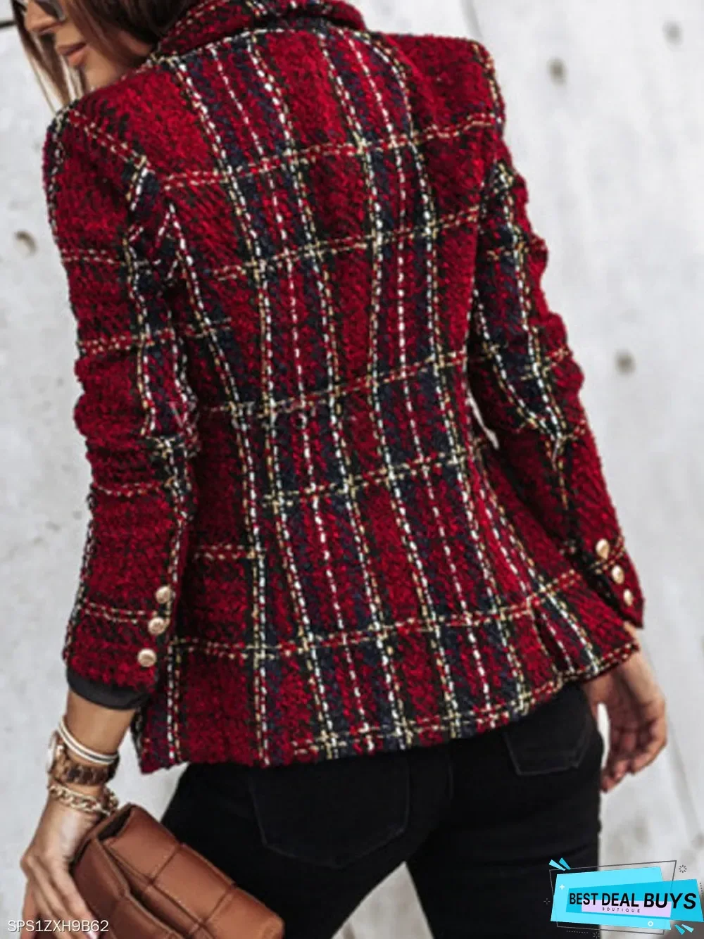 Retro Ancient European Beauty Slim-fit Plaid Long-sleeved Small Suit