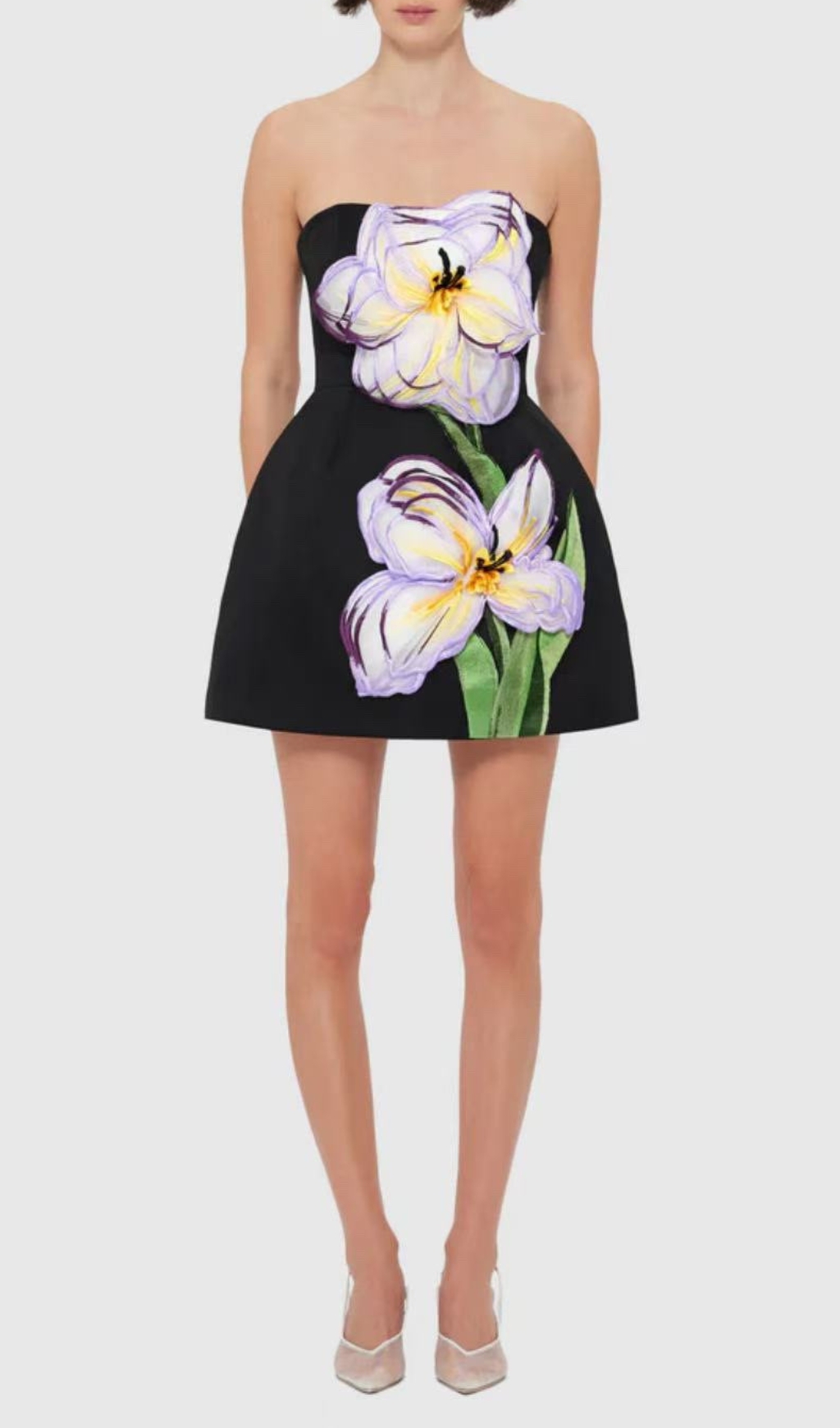 Evalina Strapless Flower Mini Dress Flowering Girl
