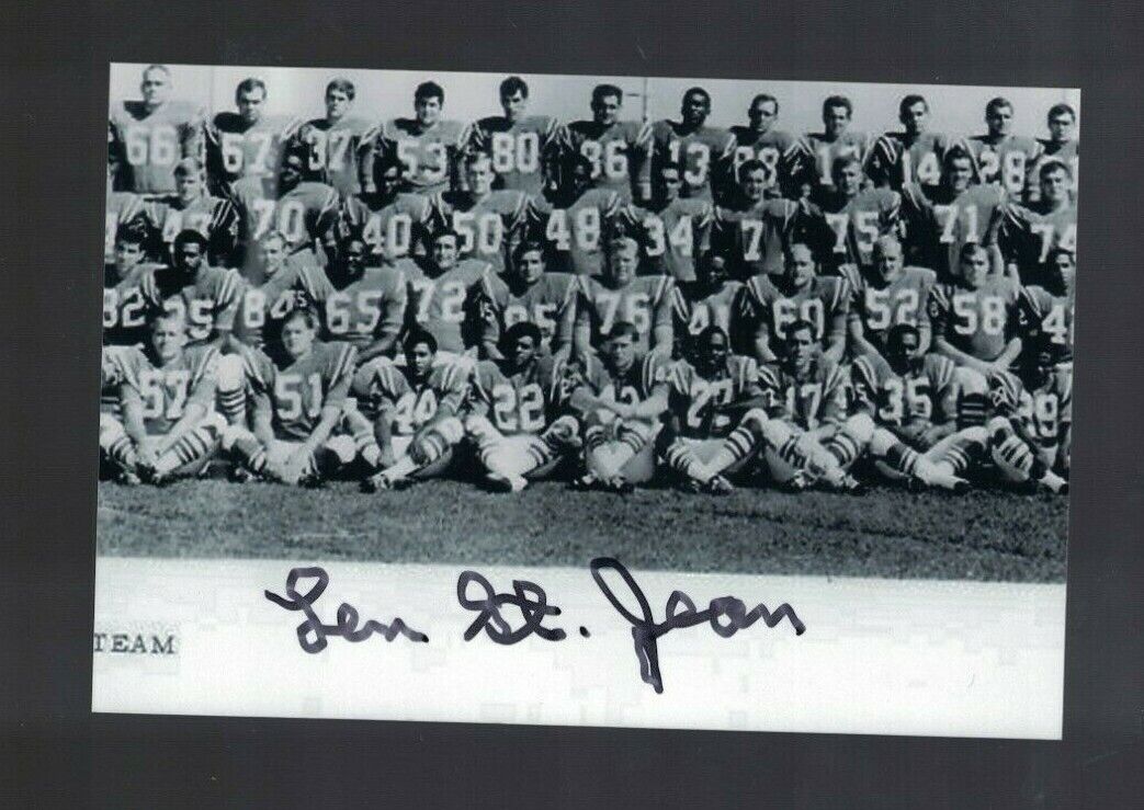 Len St. Jean New England Patriots Signed 4x6 Team Photo Poster painting W/Our COA