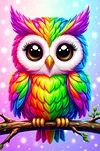 Luxury AB Velvet Diamond Painting Kit - Colorful Owl
