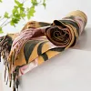 Yellow Pink Flower Autumn Winter Shawl Scarf
