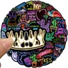 50 PCS Neon Light Transferable Stickers for DIY Project Laptop Suitcase Decorating
