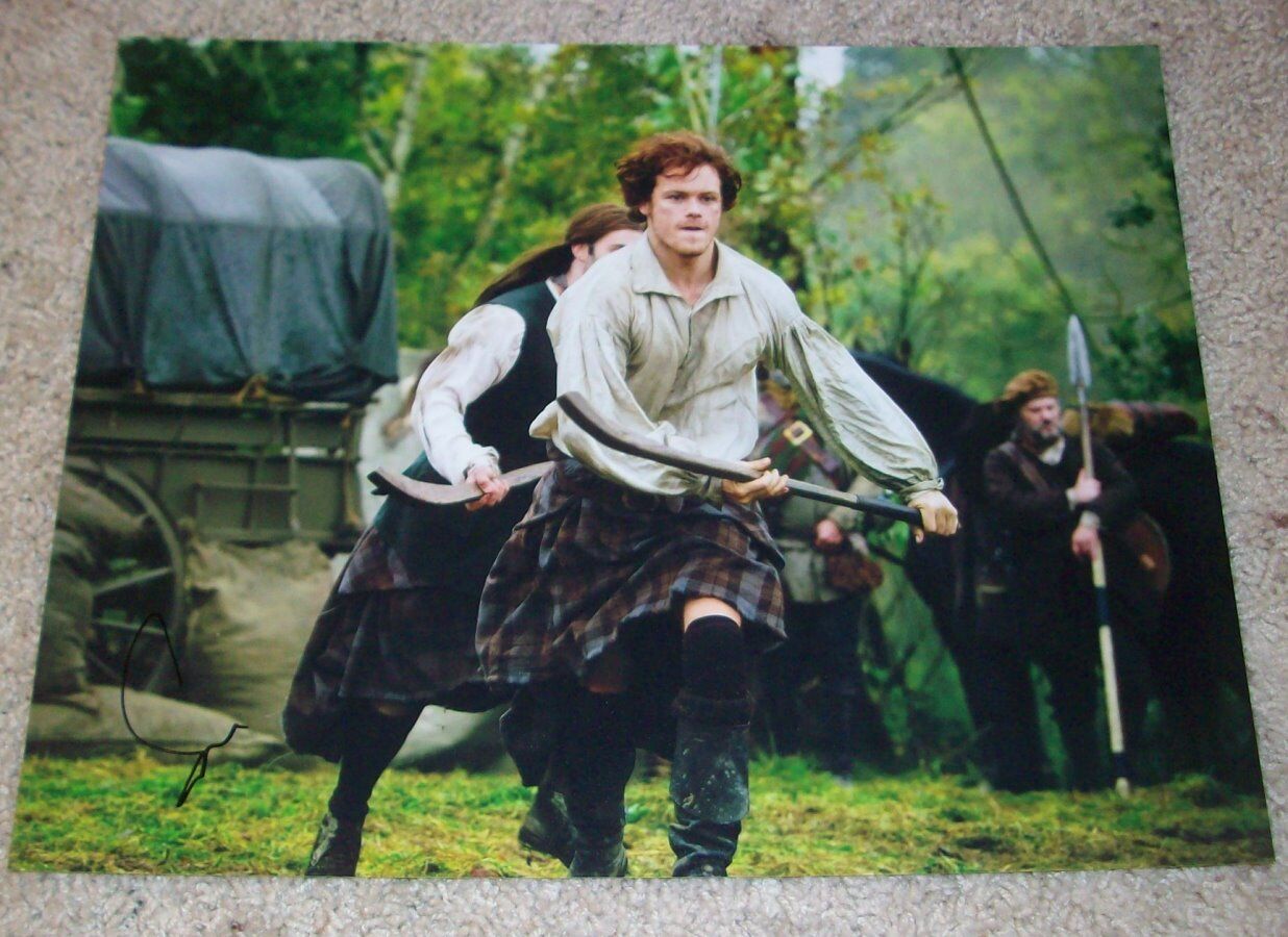 SAM HEUGHAN SIGNED AUTOGRAPH OUTLANDER 11x14 Photo Poster painting E w/PROOF JAMIE FRASER