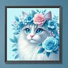 Blue-Eyed ragdoll chat-perceuse ronde peinture diamant-30*30cm