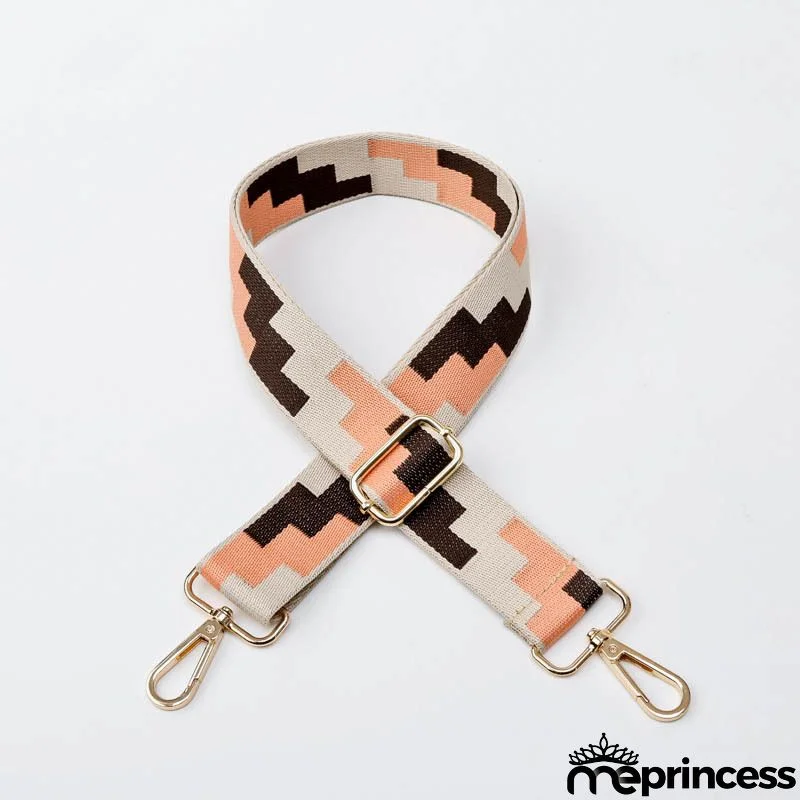 Women Fashion Color Block Adjustable Decompression Replacement Long Strap Bag Accessories